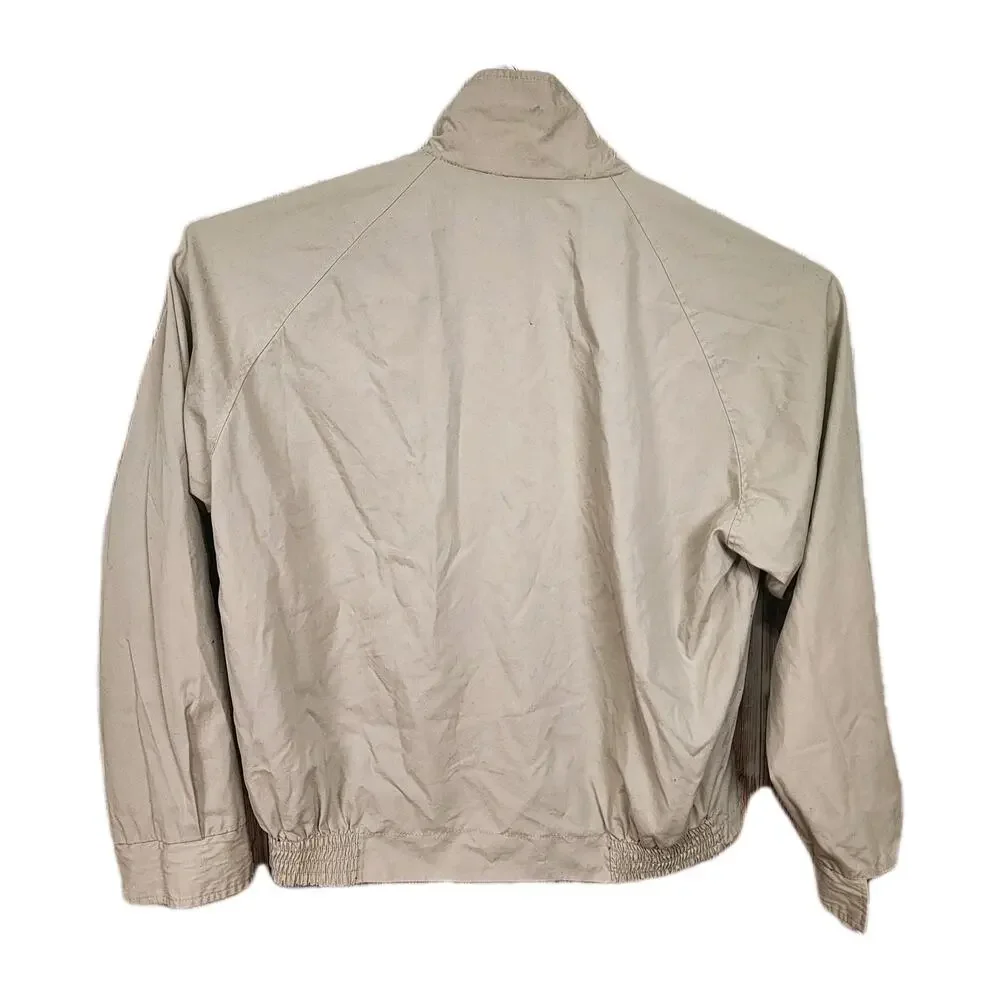 Lacoste Reversible Jacket Men's XL Navy Blue Tan Croc Logo Full Zip Bomber
